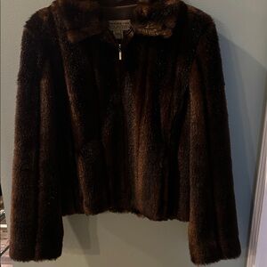 Jones New York Dark Brown faux fur Jacket
